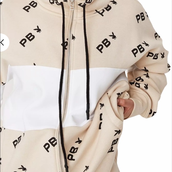 Playboy Stone Repeat Print Zip Sweatshirt - Picture 3 of 6